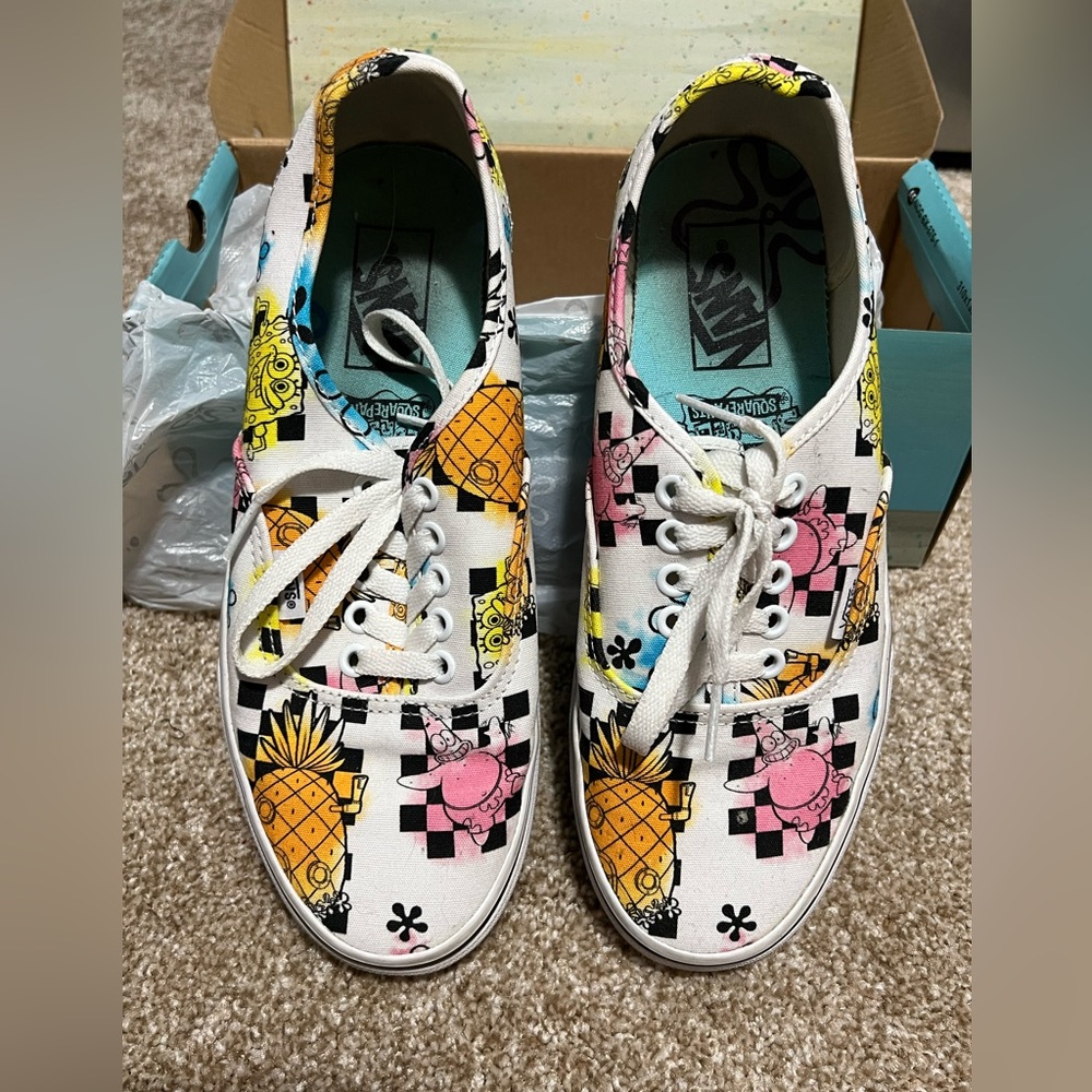 Vans authentic canvas SpongeBob shoes